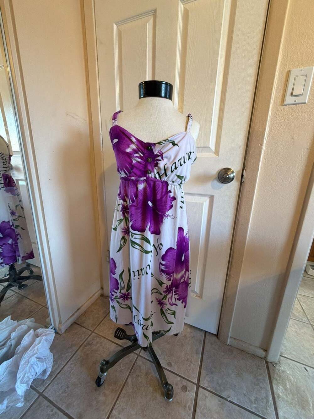 Aloha Fashion Hawaiian Floral Print Smocked Sundress